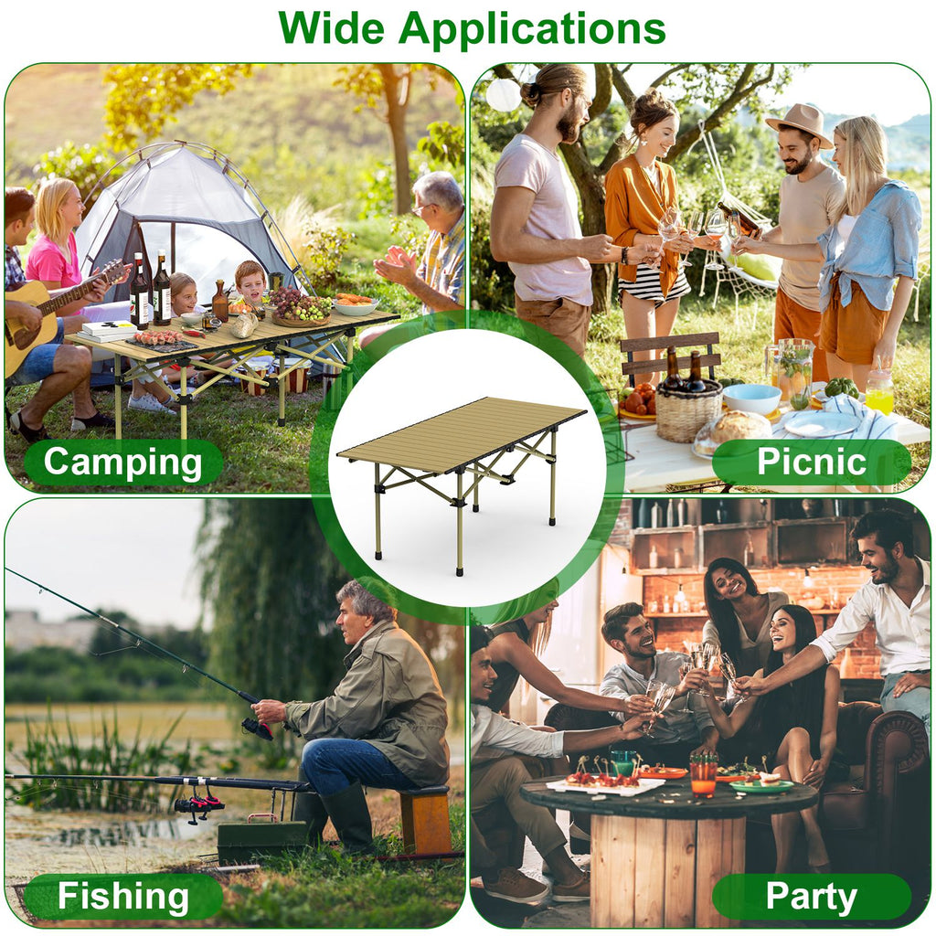 Versatile Folding Camping Table - Lightweight, Portable & Heavy Duty with S and L Size Options for Outdoor Adventures