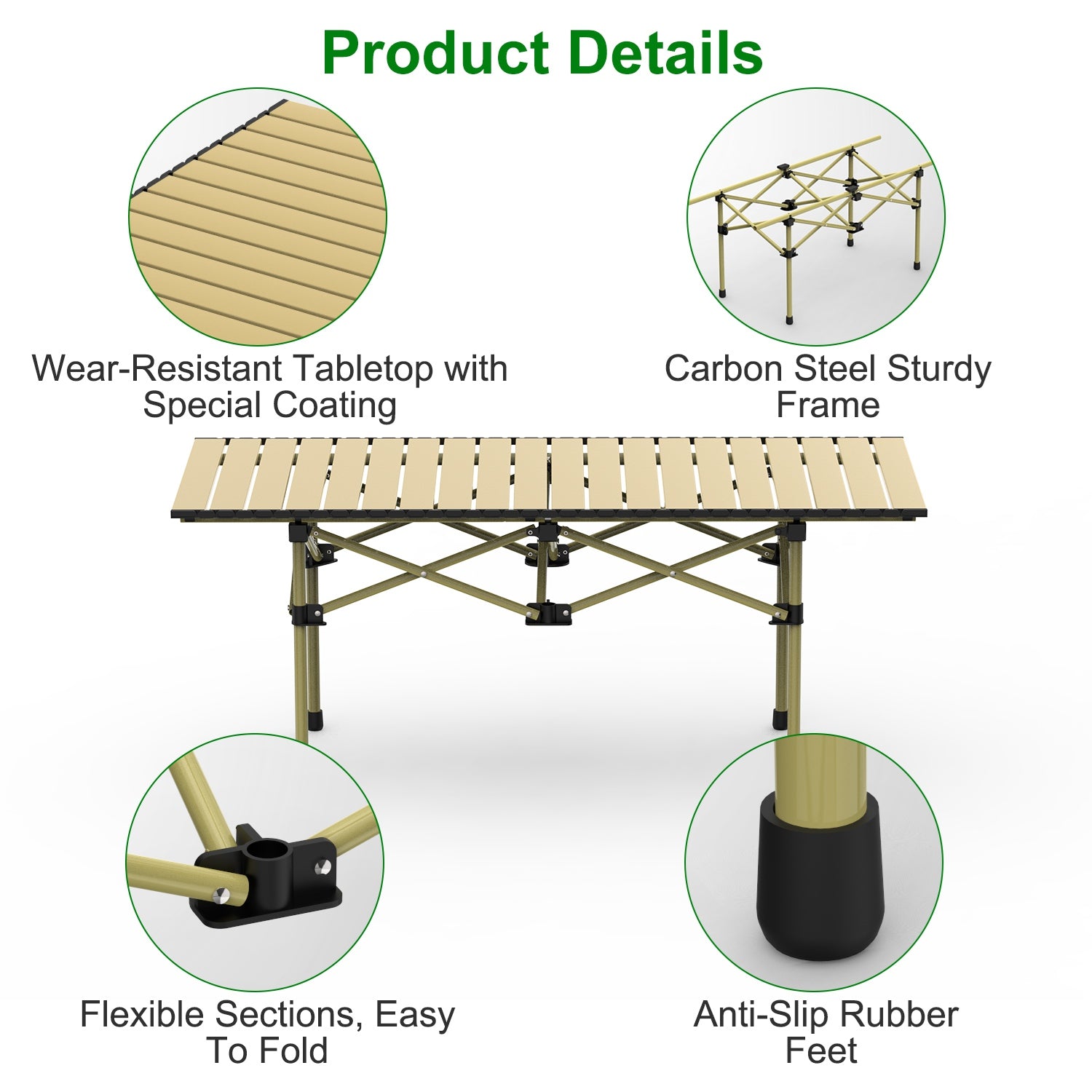 Versatile Folding Camping Table - Lightweight, Portable & Heavy Duty with S and L Size Options for Outdoor Adventures