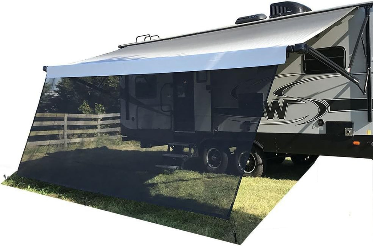 RV Awning Sun Shade Screen 9' X 11' 3" (Fit for 12' Awning) Mesh Sunshade for RV Awning Motorhome Camping Trailer Awning Sunscreen Screenshade UV Sunblocker - 3 Year Warranty (Black)