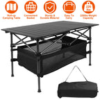 Portable Aluminum Folding Camping Table - Lightweight Roll-Up Picnic & BBQ Desk with Carrying Bag for Outdoor Fun!
