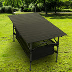 Portable Aluminum Folding Camping Table - Lightweight Roll-Up Picnic & BBQ Desk with Carrying Bag for Outdoor Fun!