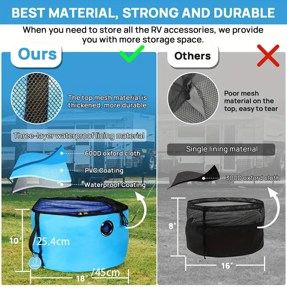 Ultimate RV Waterproof Hose Bag Set - Three-Piece Storage Solution for Easy and Organized Travel