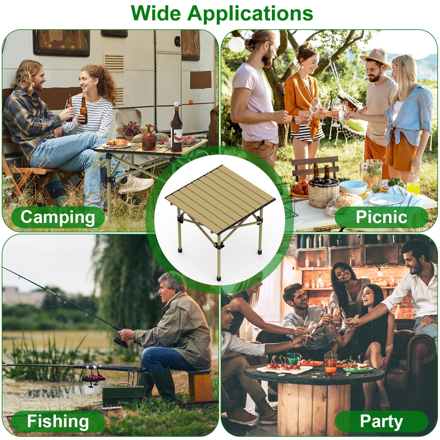 Versatile Folding Camping Table - Lightweight, Portable & Heavy Duty with S and L Size Options for Outdoor Adventures