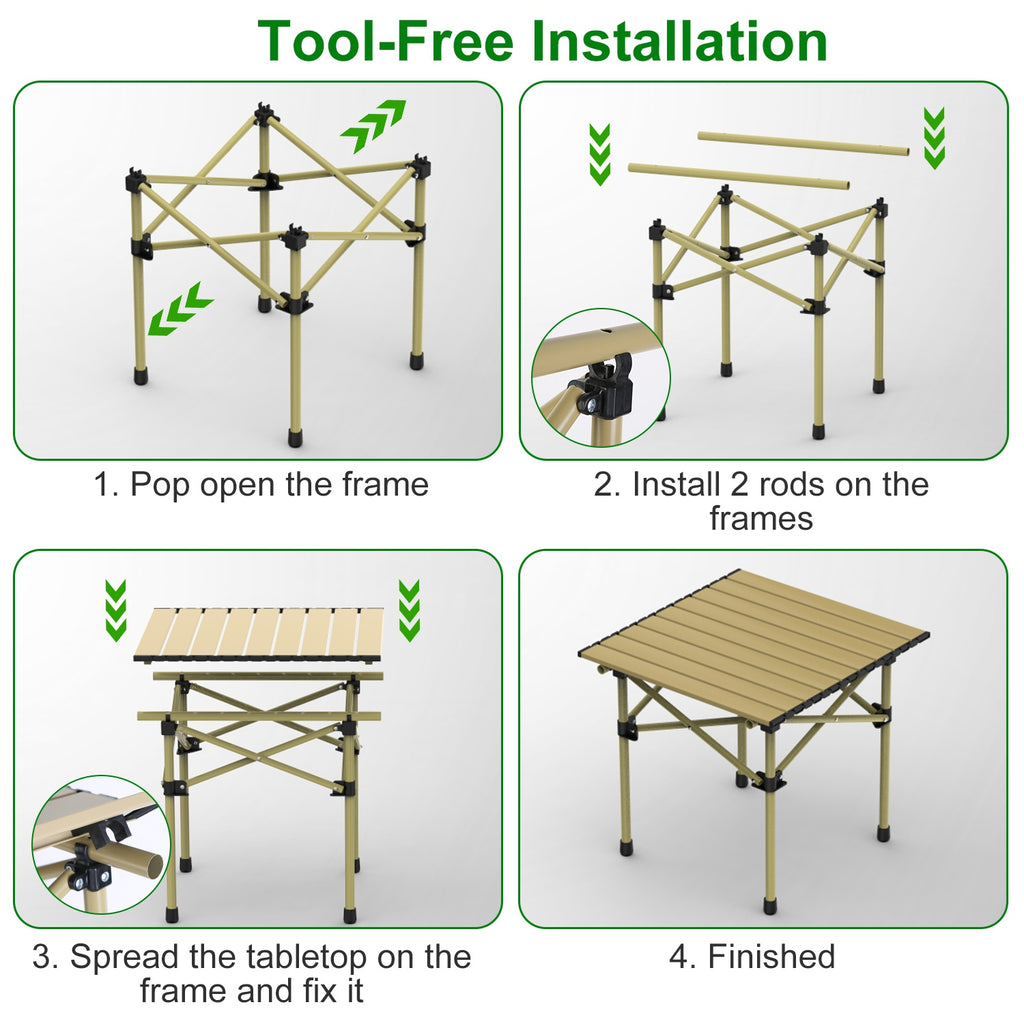 Versatile Folding Camping Table - Lightweight, Portable & Heavy Duty with S and L Size Options for Outdoor Adventures