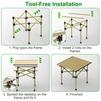 Versatile Folding Camping Table - Lightweight, Portable & Heavy Duty with S and L Size Options for Outdoor Adventures