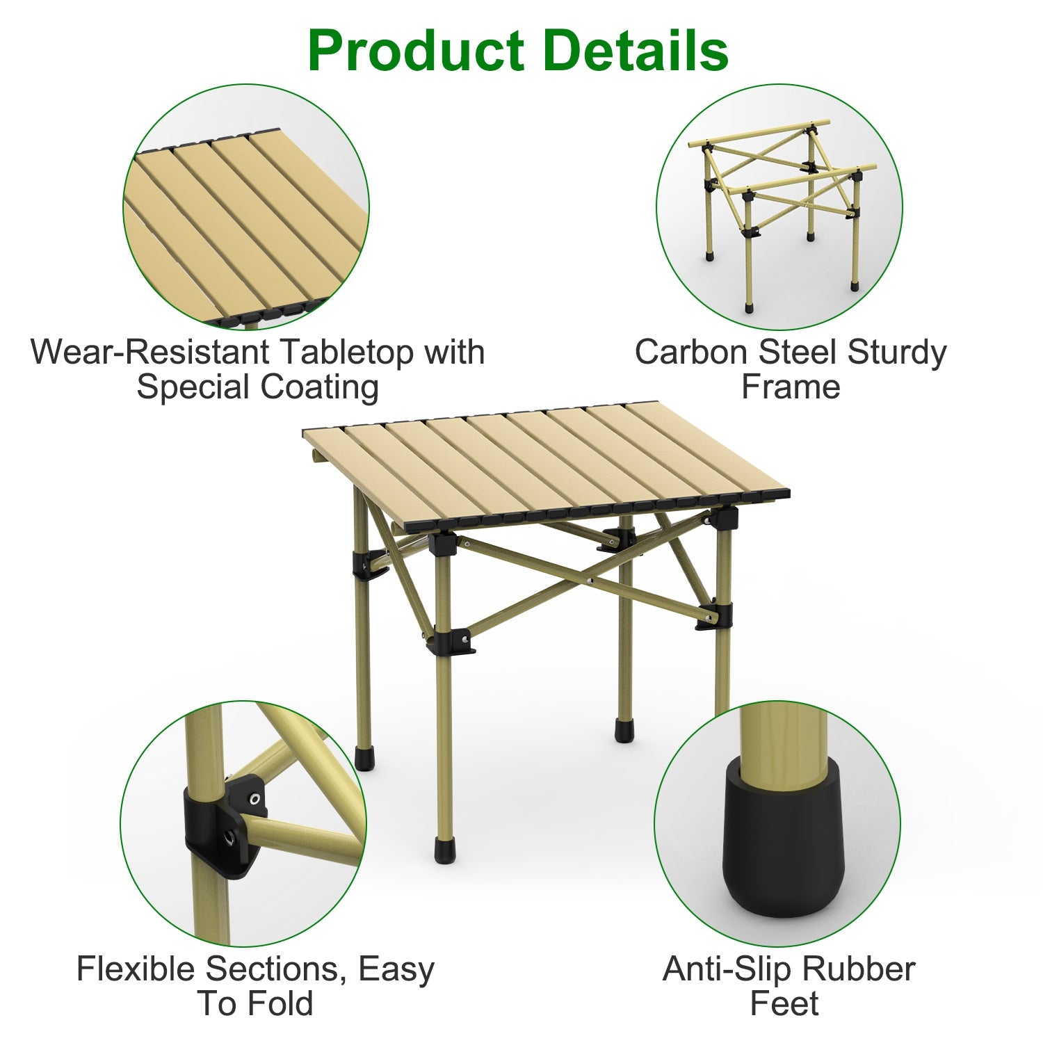Versatile Folding Camping Table - Lightweight, Portable & Heavy Duty with S and L Size Options for Outdoor Adventures