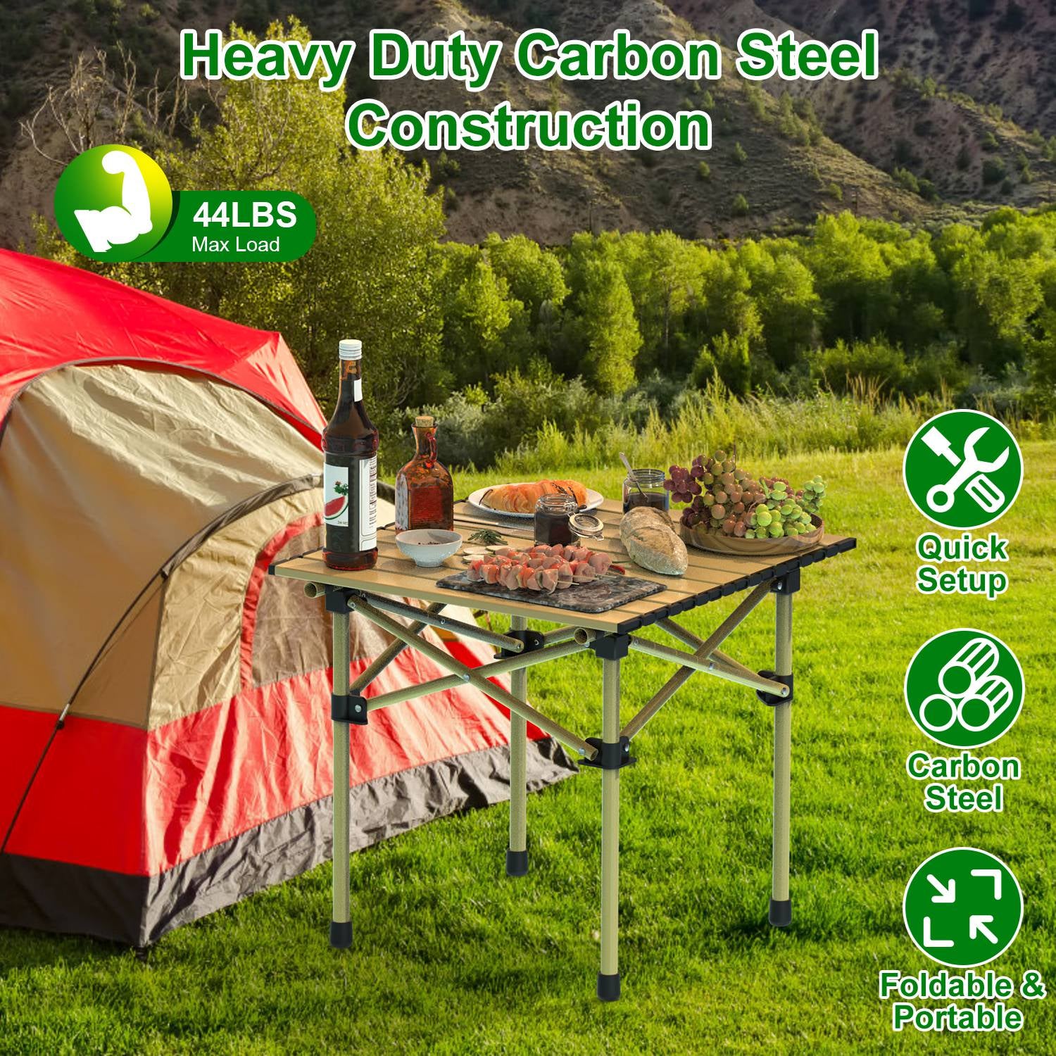 Versatile Folding Camping Table - Lightweight, Portable & Heavy Duty with S and L Size Options for Outdoor Adventures