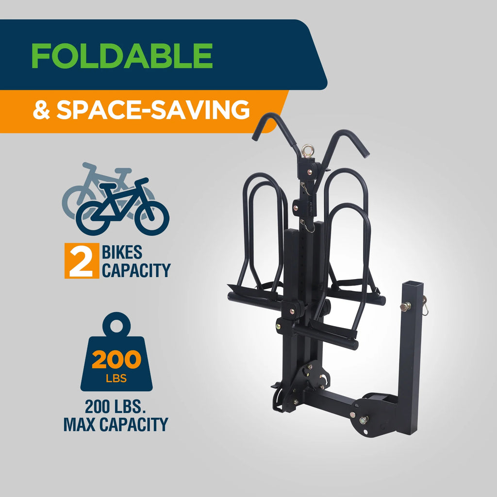 Ebike Rack, 200Lb Capacity, Alloy Steel Hitch Mount, Fits 5-Inch Fat Tire Bikes, 2-Inch Receiver