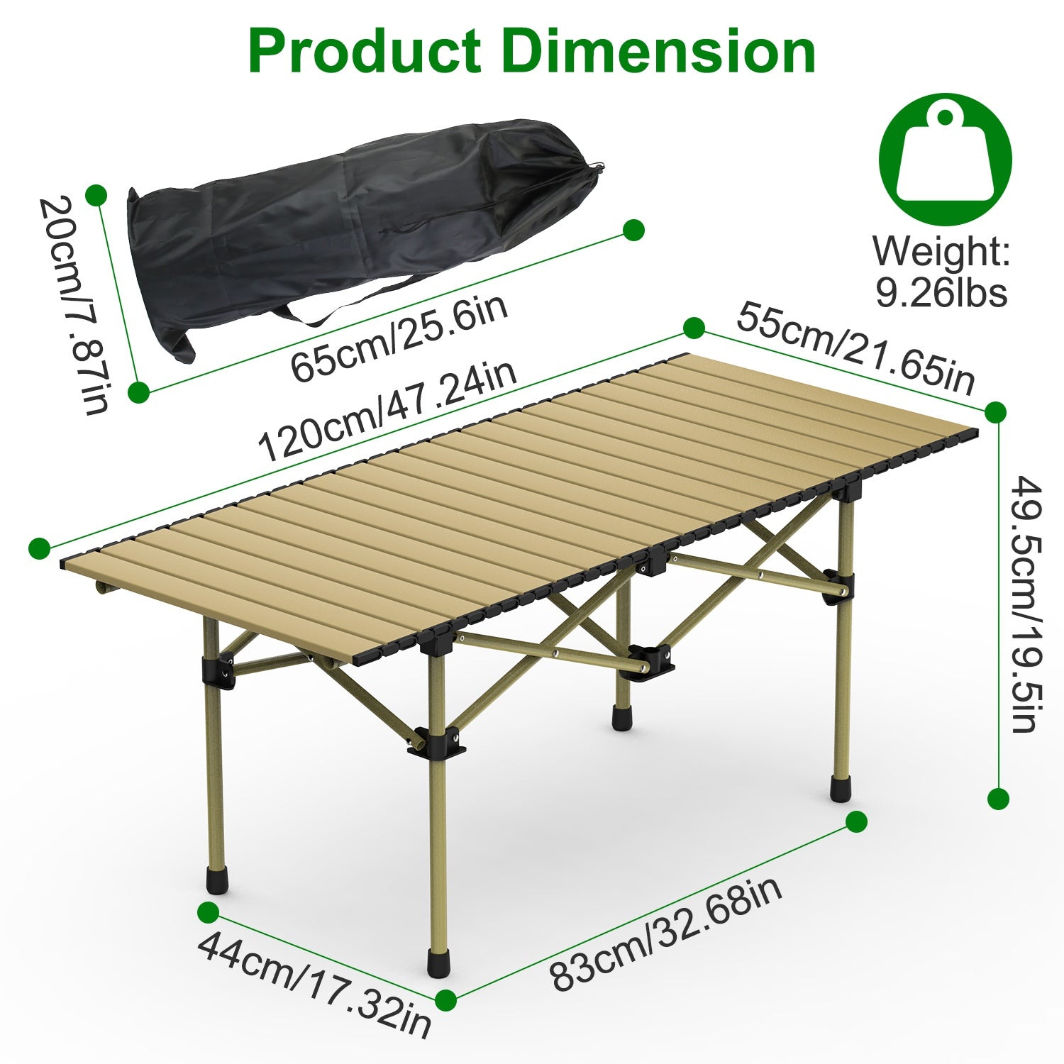 Versatile Folding Camping Table - Lightweight, Portable & Heavy Duty with S and L Size Options for Outdoor Adventures