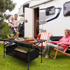 Portable Aluminum Folding Camping Table - Lightweight Roll-Up Picnic & BBQ Desk with Carrying Bag for Outdoor Fun!