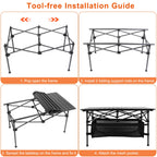 Portable Aluminum Folding Camping Table - Lightweight Roll-Up Picnic & BBQ Desk with Carrying Bag for Outdoor Fun!